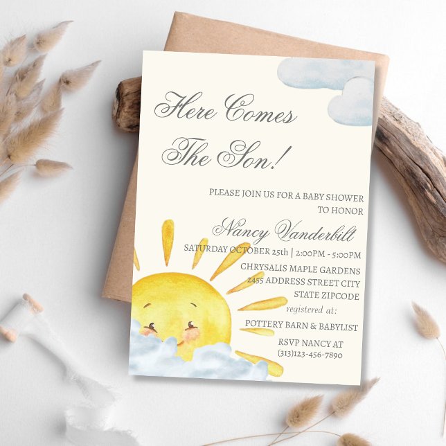 Un Petit Rayon De Baby shower Soleil Invitation (Créateur téléchargé)