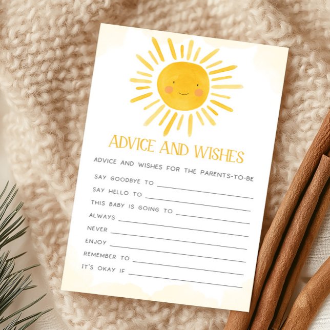 Un Petit Rayon de Soleil Jeu de Conseils et de Vœu (Little Ray of Sunshine Baby Shower Advice and Wishes Game)