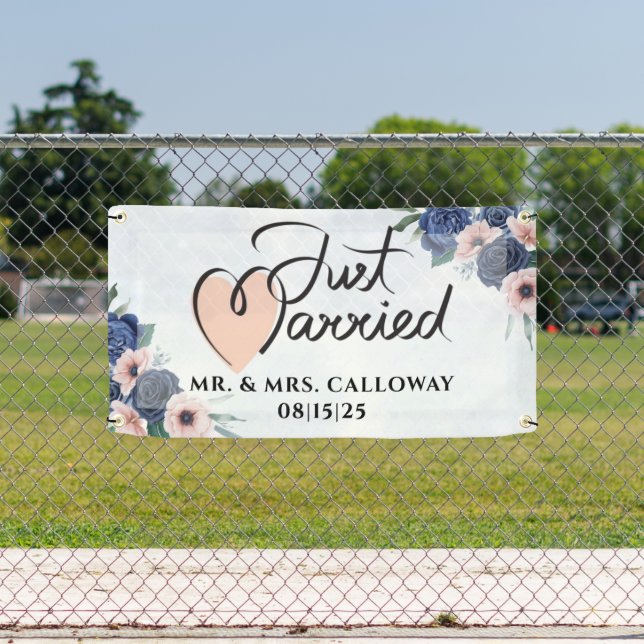 Un Petit Rétro Juste Marié Voiture Bannière (Insitu)