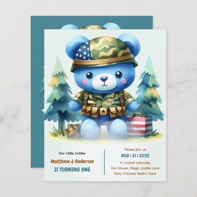 Un petit soldat - US Boys 1er Anniversaire (Devant / Derrière)
