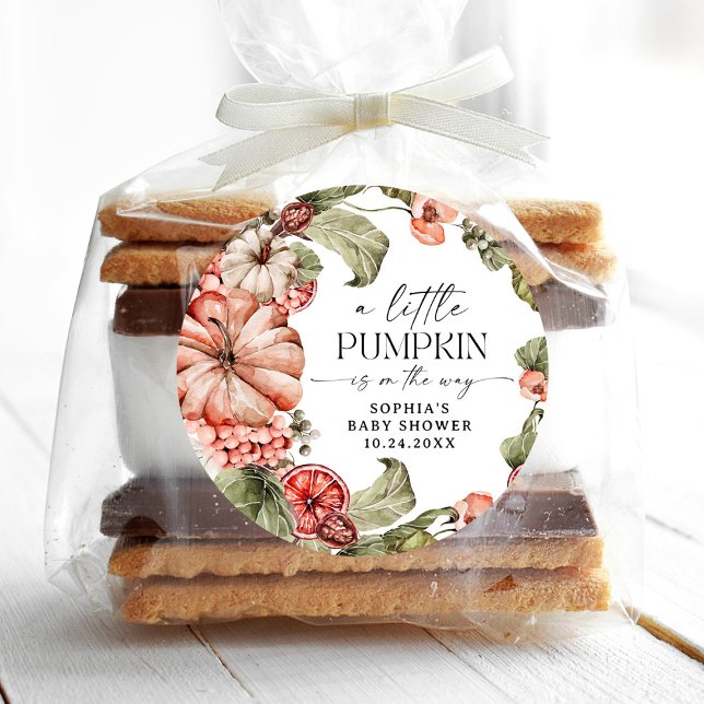 Un Petit Stickers Rond Baby shower Citrouille (Créateur téléchargé)