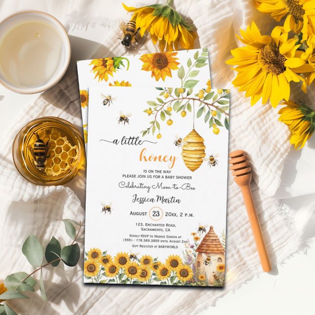 Un peu de miel Baby shower d'abeilles Invitation (Créateur téléchargé)