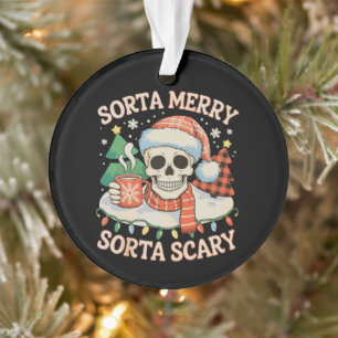 Un peu joyeux, un peu effrayant, squelette de Noël