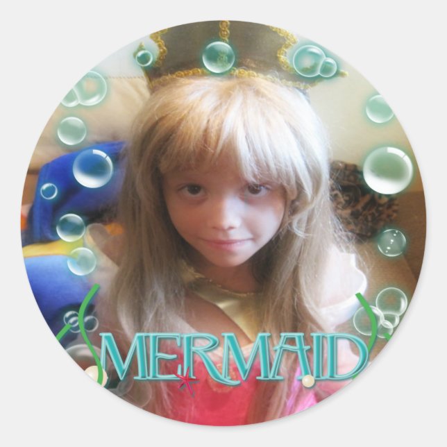 Un peu MERMAID Sea Personnalisé VOTRE Sticker PHOT (Devant)