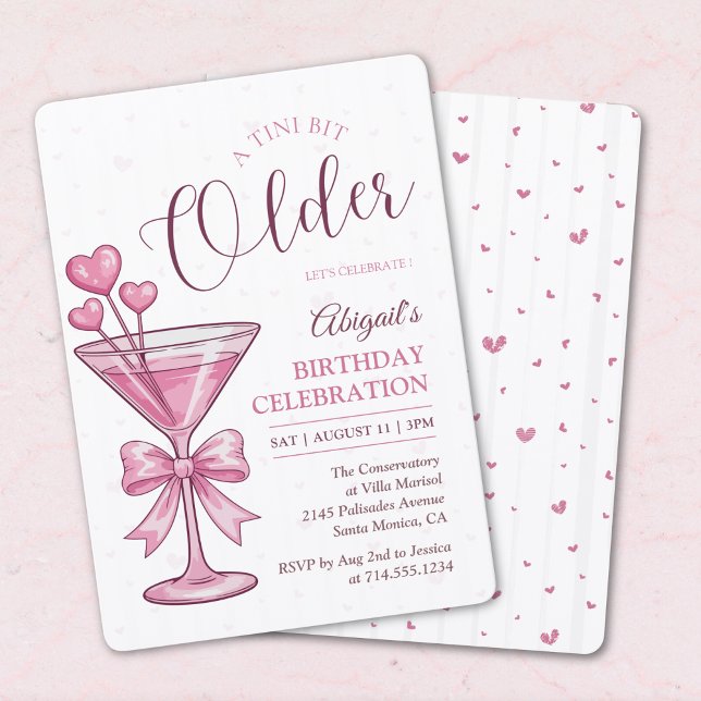 Un peu plus âgé Invitation d'anniversaire Cocktail (Créateur téléchargé)
