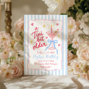 Un peu plus âgée Invitation d'anniversaire Martini