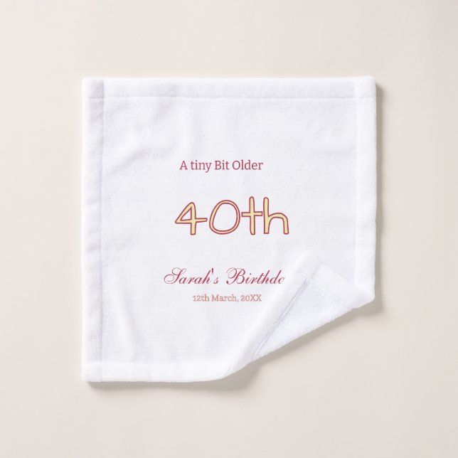 un peu plus vieux 40e anniversaire jaune maron gra (Gant de toilette)