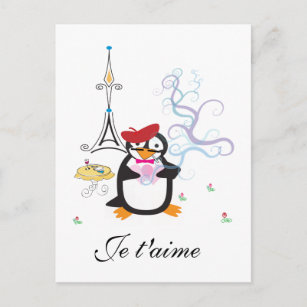 Un pingouin à Paris Carte postale