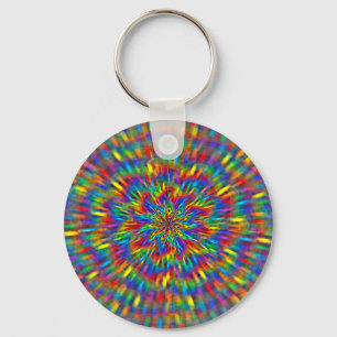 Un porte-clés floral tie-dye