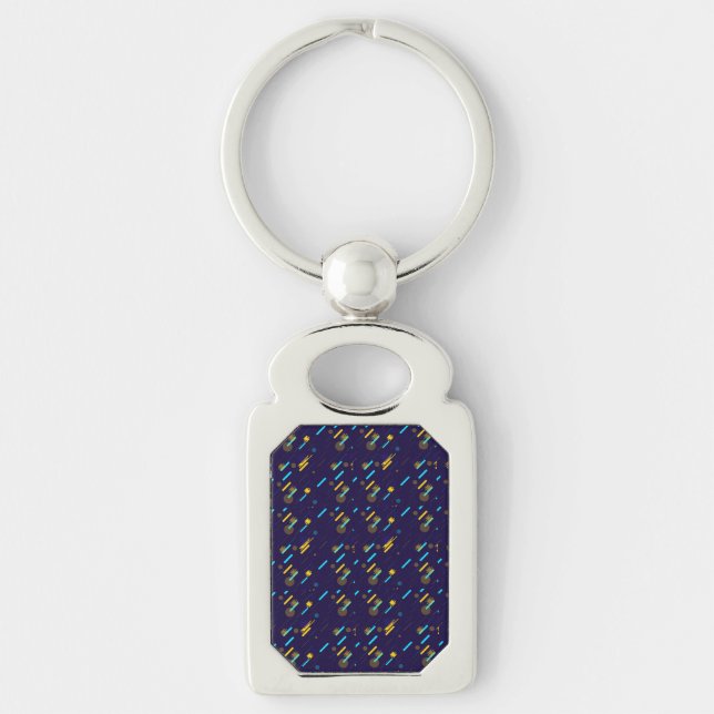Un porte-clés rectangulaire avec une finition arge (Devant)