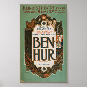 Un poster vintage 1901 de production de théâtre