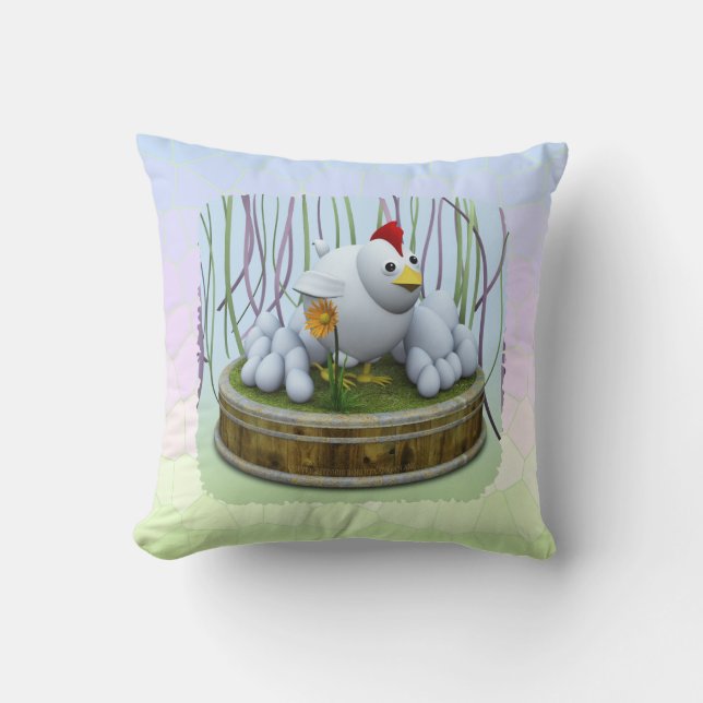 Un poulet avec beaucoup d'œufs coussin jetable (Recto)