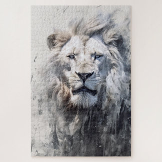 Un puzzle de lion blanc