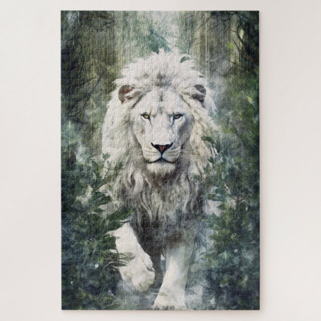 Un puzzle de lion blanc (Vertical)