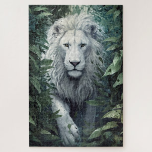Un puzzle de lion blanc