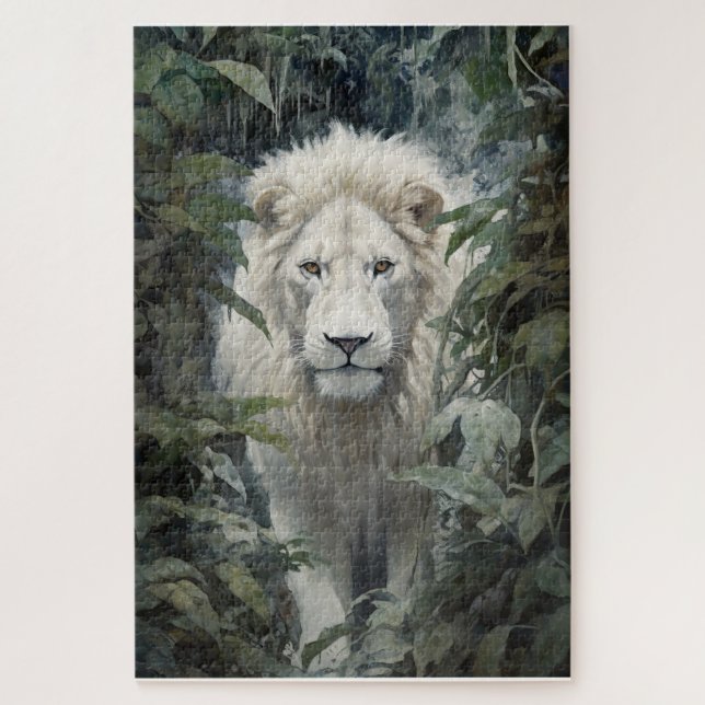 Un puzzle de lion blanc (Vertical)