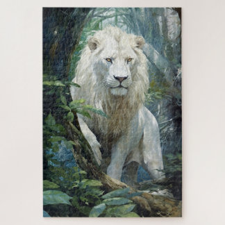 Un puzzle de lion blanc