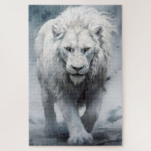 Un puzzle de lion blanc