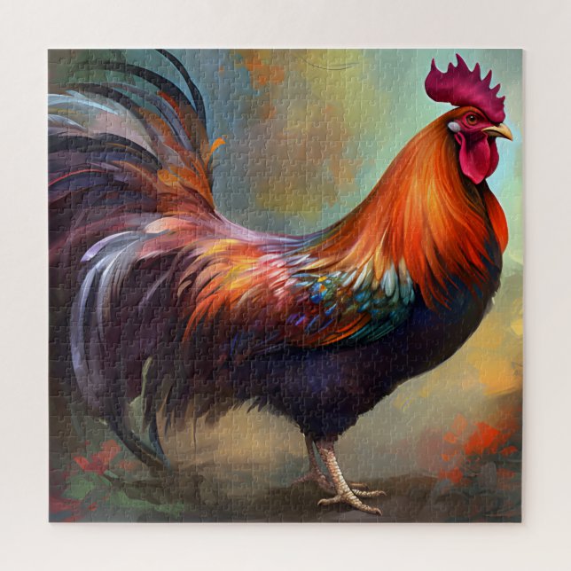 Un puzzle de peinture de coq fascinant (Vertical)