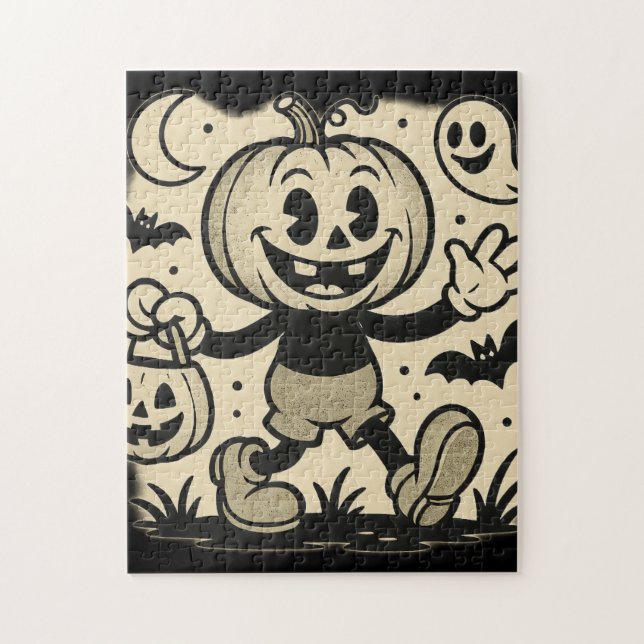 Un puzzle d'Halloween avec une ambiance de bande d (Vertical)