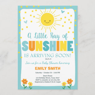 Un rayon de soleil Baby shower invitation Blue Boy