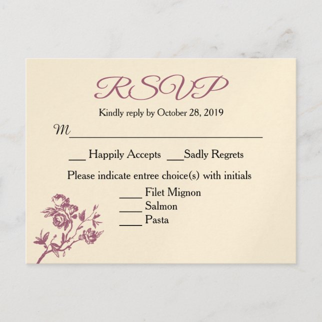 Un régal rose ! Carte postale Réponse RSVP de Bour (Devant)