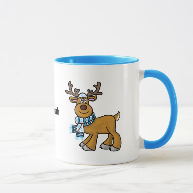 Un renne juif portant Yarmulke Chrismukkah Mug (Droite)