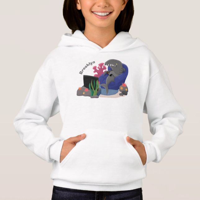 Un requin drôle en regardant la bande dessinée de  (Devant)