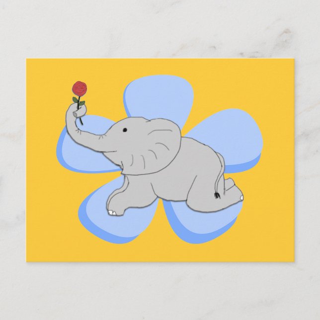 Un Rose d'une carte postale Baby Elephant (Devant)