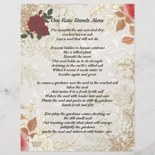 Un Rose est seul Vintage (Devant)