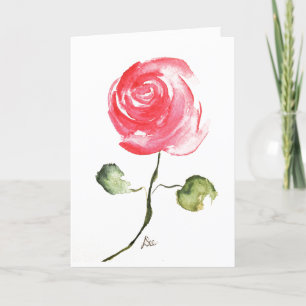 Un Rose simple, carte d'anniversaire