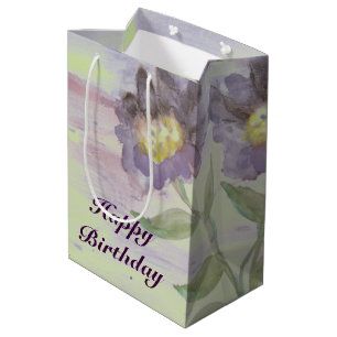 Un sac cadeau d'aquarelle violet foncé moyen