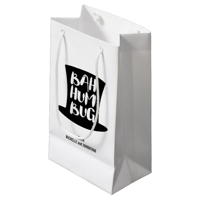 Un sac cadeau de Noël Carol Bah Humbug (Devant Angle)