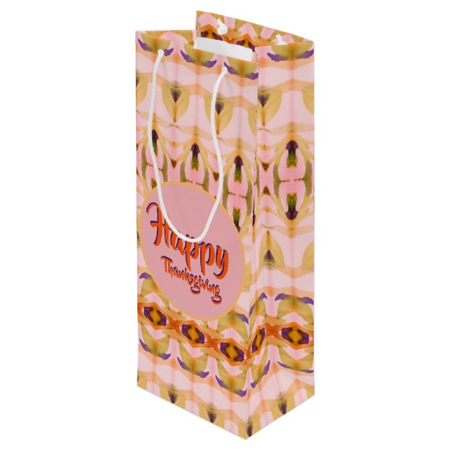 Un Sac Cadeau En Papier À Vin Thanksgiving (Dos Angle)