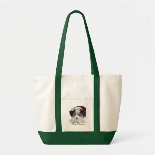 Un sac de toile de Joyeux Noël de Cavachon