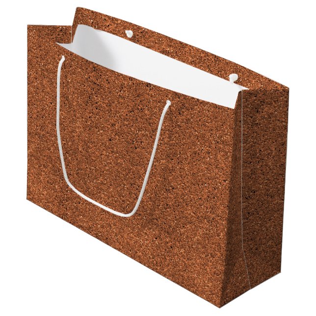 Un sac en papier brun avec une poignée blanche (Devant Angle)