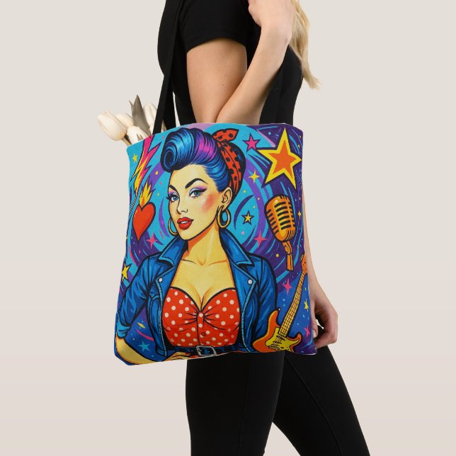 Un sac fourre-tout au design rétro rockabilly (De près)