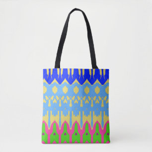 Un sac fourre-tout vibrant à motif multicolore ten