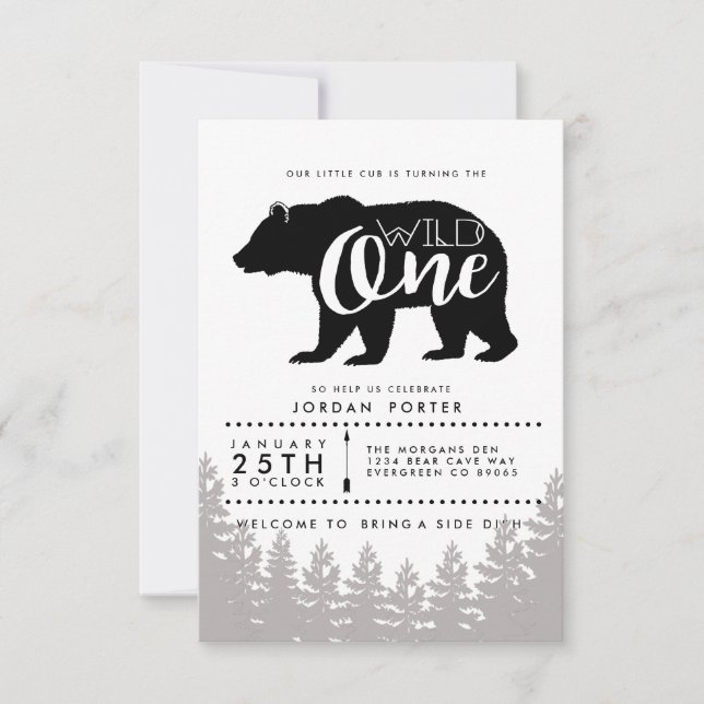 Un sauvage rustique | Invitation de fête d'anniver (Devant)