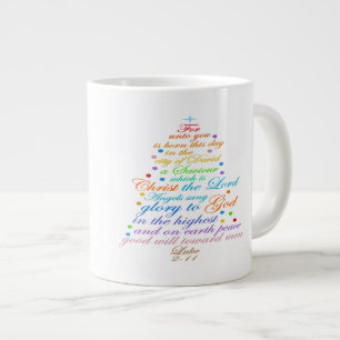Un sauveur est né Luc 2-11 Mugs d'arbre de Noël