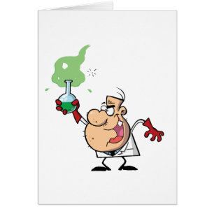 Un scientifique fou tenant une potion verte