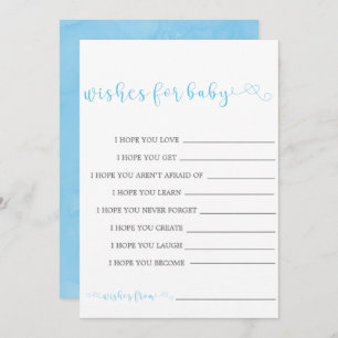Un Script Minimaliste Bleu Pour Invitations Bébés