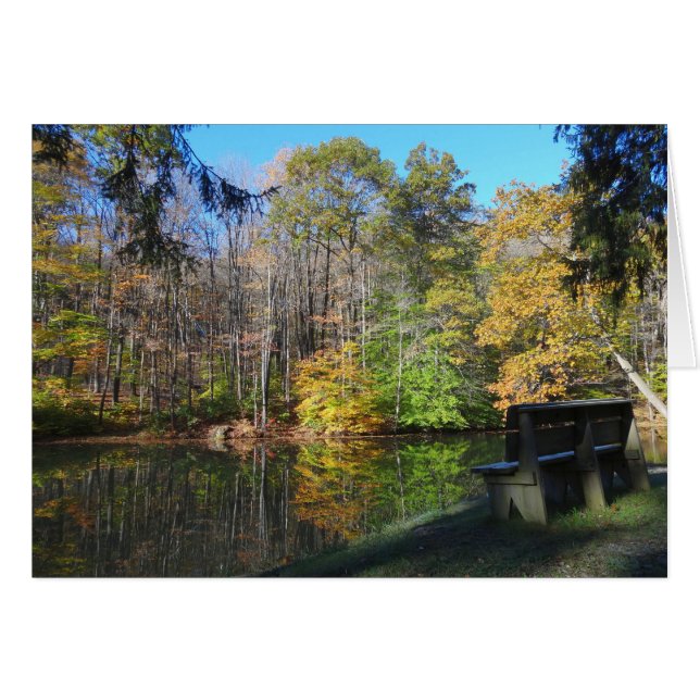 Un siège avec une vue d'automne en Pennsylvanie (Devant horizontal)
