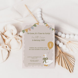 Un Silly Goose Pastel Invitation Anniversaire