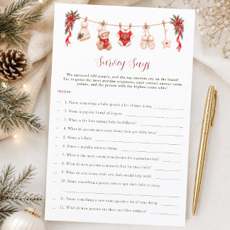 Un sondage de baby shower Un joyeux petit Père Noë