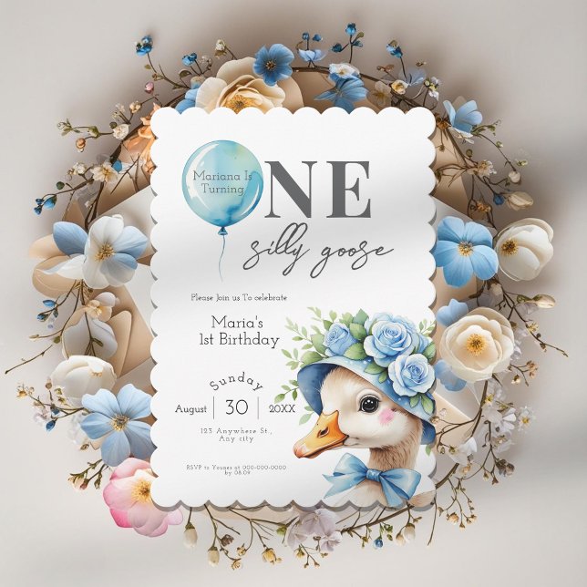 Un sot Goose Boy 1er Invitation anniversaire (Créateur téléchargé)