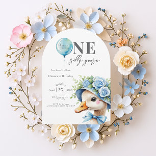 Un sot Goose Boy 1er Invitation anniversaire
