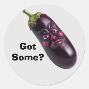 Un Sticker D'Aubergine Drôle - Vous En Avez ?