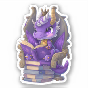 Un Sticker De Lecture De Dragon Violet