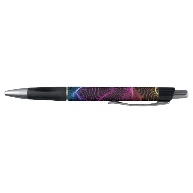 Un stylo avec une pointe et un clip argentés  (Bas)